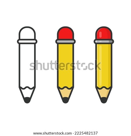 Pencil cute, pencil doodle, line art pencil, clip art pencil vector.