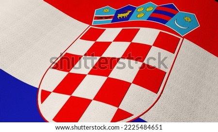 Waving flag of Croatia, close up