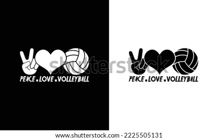 Peace Love Volleyball T shirt design, typography