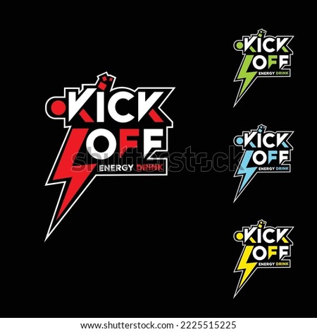 Energy Drink Logo - Kick Off Energy Booster Drink Royalty-Free Stock Photo #2225515225