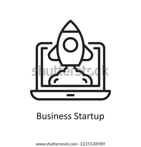 Business Startup Vector Outline Icon Design illustration. Business and Finance Symbol on White background EPS 10 File