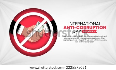International anti corruption day background with a shaking hand of corruption deal Royalty-Free Stock Photo #2225575031