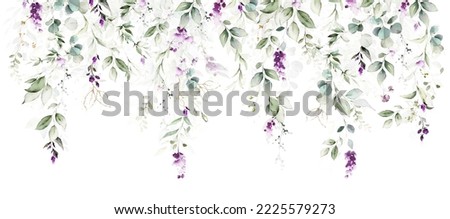 watercolor arrangements with flowers lavender. bouquets with wildflowers, leaves, branches. Botanic wallpaper, illustration isolated on white background.  