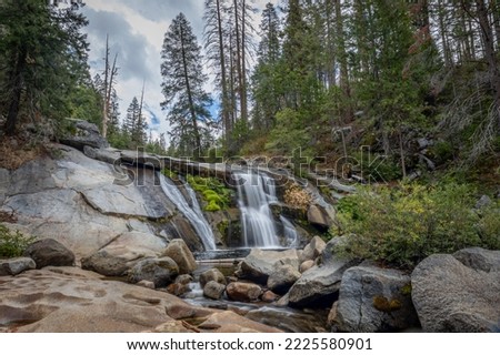 Hiking via the Carlon falls trail (Groveland), to the waterfall, a beautiful piece of nature at the Yosemite national park, California, USA Royalty-Free Stock Photo #2225580901