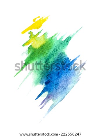 Vector watercolor background with splashes and brushstrokes