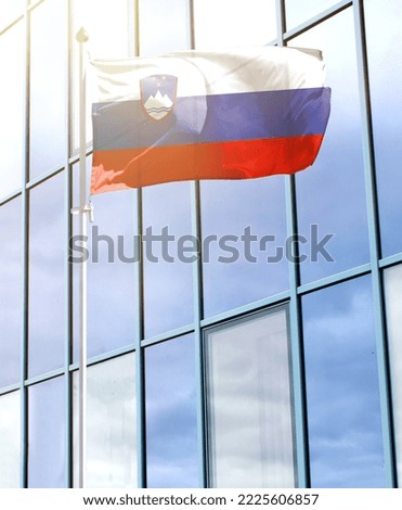 Flag of Slovenia on a flagpole