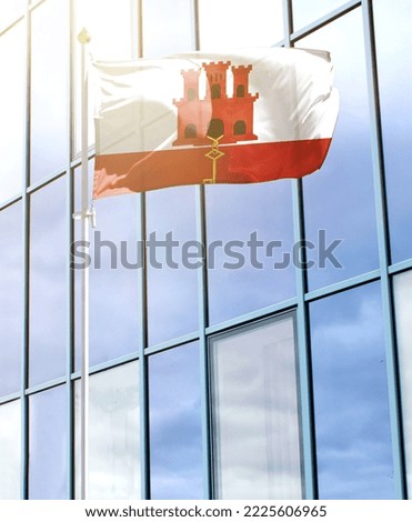 Flag of Gibraltar on a flagpole