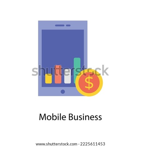 Mobile Business vector Flat  Icons. Simple stock illustration