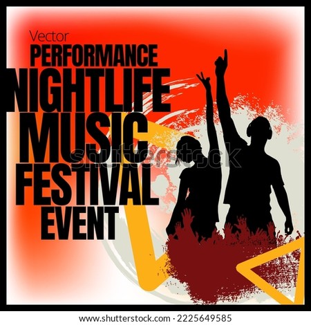 Dancing people, nightlife and music festival concept