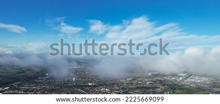 High Angle View of Dramatical Clouds over England Royalty-Free Stock Photo #2225669099