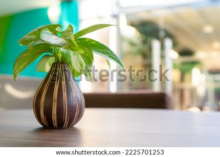Spotted betel vase on wooden table