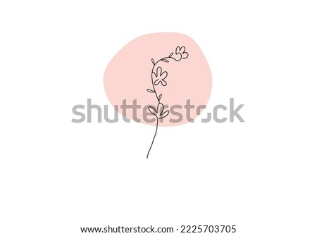 Flower continuous line drawing.Decorative hand drawn flower, design element. Can be used for cards, invitations, banners, posters, print design. Continuous line art style