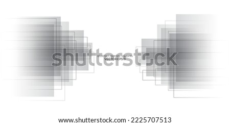 Abstract geometric rectangle and lines transparent overlay with black grey gradient isolated on white background. Vector backdrop, banner in concept modern, technology, digital, science.