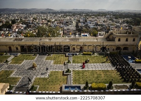 Udaipur City View from the city palace during kings birthday 