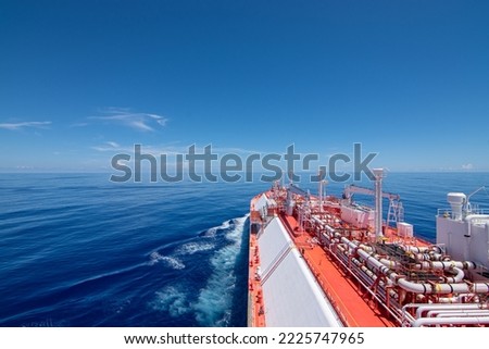 LNG vessel crossing Atlantic Ocean Royalty-Free Stock Photo #2225747965