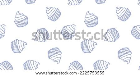 Seamless banner with purple muffin 
