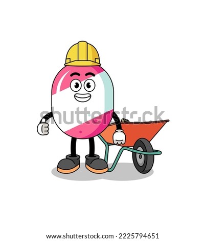 candy cartoon as a contractor , character design