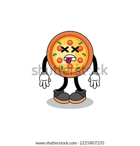 pizza mascot illustration is dead , character design