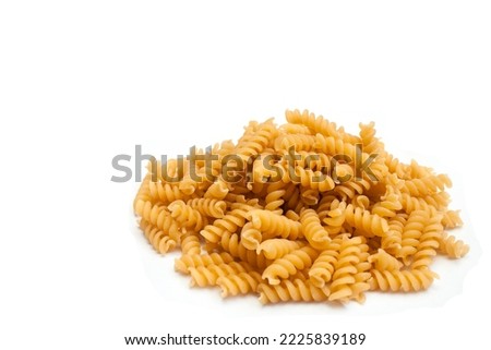 spiral pasta italy food tradition white background