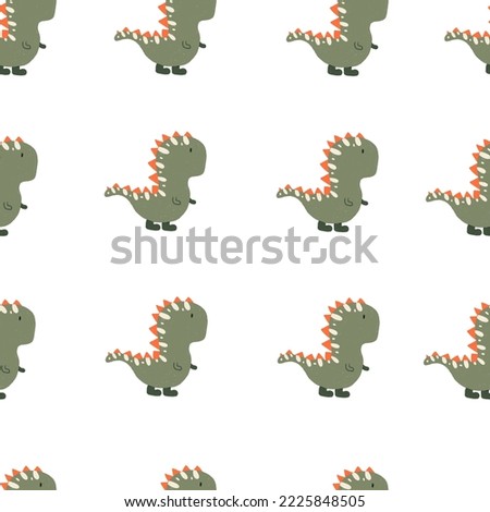 Seamless pattern  Cute Baby Dinosaur t-rex jurassic