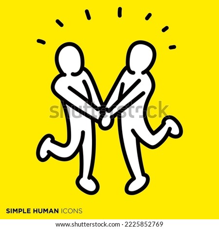 Simple human icon series "Two handshake"