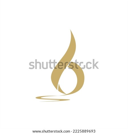 Golden 6 years anniversary logo simple