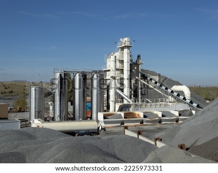 photo of the facilities of a mineral cement mine quarry Royalty-Free Stock Photo #2225973331