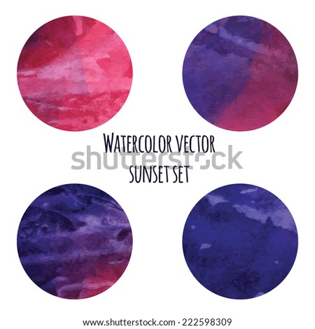 Watercolor vector color circle for  design