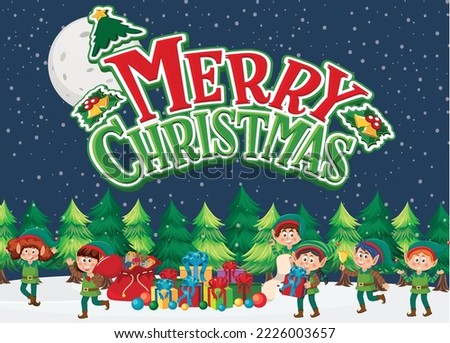 Merry Christmas poster design illustration