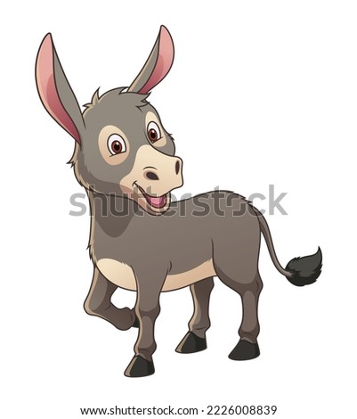 Little Donkey Cartoon Animal Illustration Royalty-Free Stock Photo #2226008839