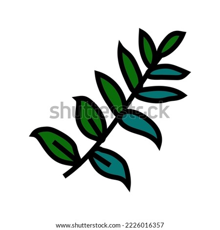 zamioculcas tropical leaf color icon vector. zamioculcas tropical leaf sign. isolated symbol illustration