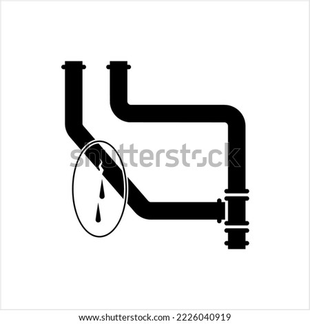 Broken Pipe Icon, Leakage In Pipe Vector Art Illustration