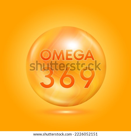Omega 3 fish oil. Fatty acid capsule essential vitamins. Pills improving heart, eyes, bones, lower cholesterol level. Omega sign for dietary supplement and healthy nutrition. 3d Vector EPS10.