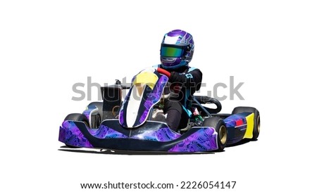 karting championship race on isolated white background Royalty-Free Stock Photo #2226054147