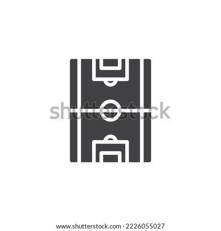 Soccer field vector icon. filled flat sign for mobile concept and web design. Football field top view glyph icon. Symbol, logo illustration. Vector graphics