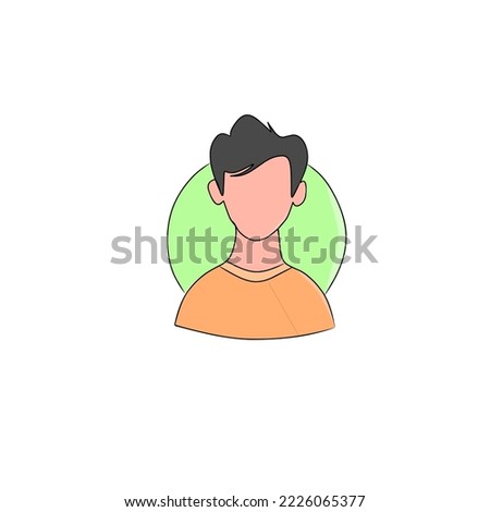 Vector illustration of handsome man behind a green circle.