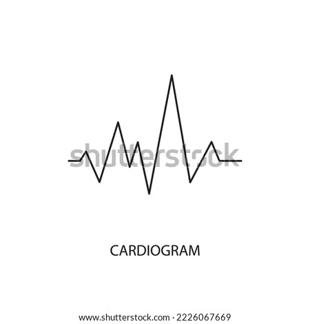Electrocardiogram line icon in vector, illustration of medical equipment for examination of the heart. Royalty-Free Stock Photo #2226067669