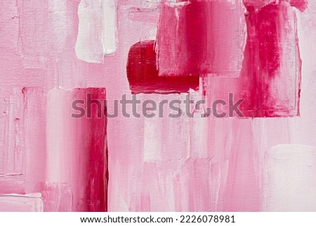 Color abstract acrylic painting background with pink and white hand strokes