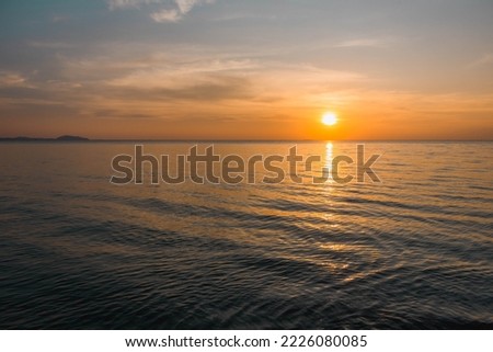 Natural Sunset Sunrise over the ocean. Beach vibe.