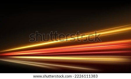 Colorful light trails, long time exposure motion blur effect. Vector Illustration Royalty-Free Stock Photo #2226111383