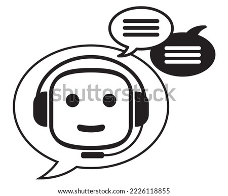 Vector illustration of chatbot icon. Isolate on white background.