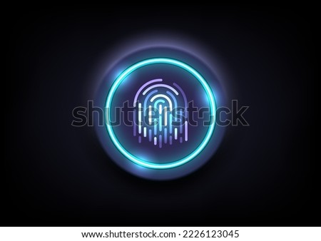 Button switch fingerprint background,illustration Button switch 3d