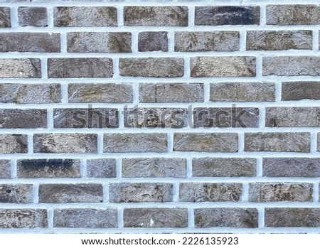 Clinker wall in white gray colors