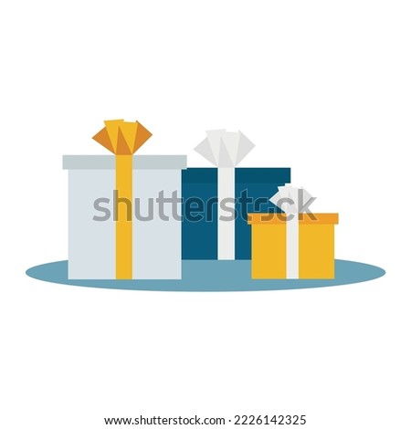 Set of gifts on white background