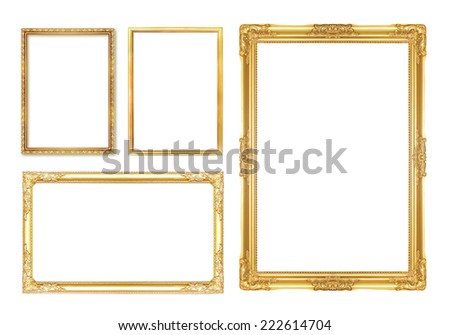 golden frame Isolated on white background