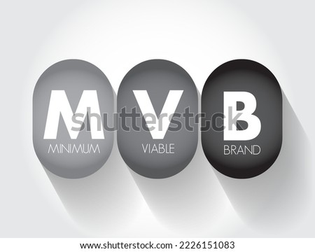 MVB Minimum Viable Brand - amorphous concept of brand and turns it into something tangible, acronym text concept background Royalty-Free Stock Photo #2226151083