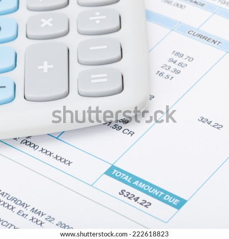 Calculator and utility bill - 1 to 1 ratio