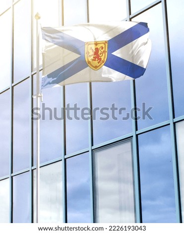 Flag of Nova Scotia on a flagpole
