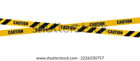 Caution tape. Caution yellow warning lines isolated on white. Vector illustration Royalty-Free Stock Photo #2226230757