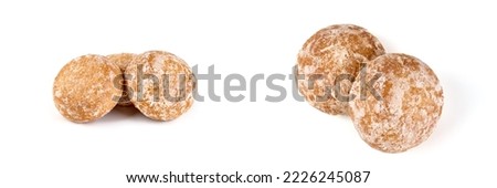 Classic gingerbread cookies isolated on white background Royalty-Free Stock Photo #2226245087